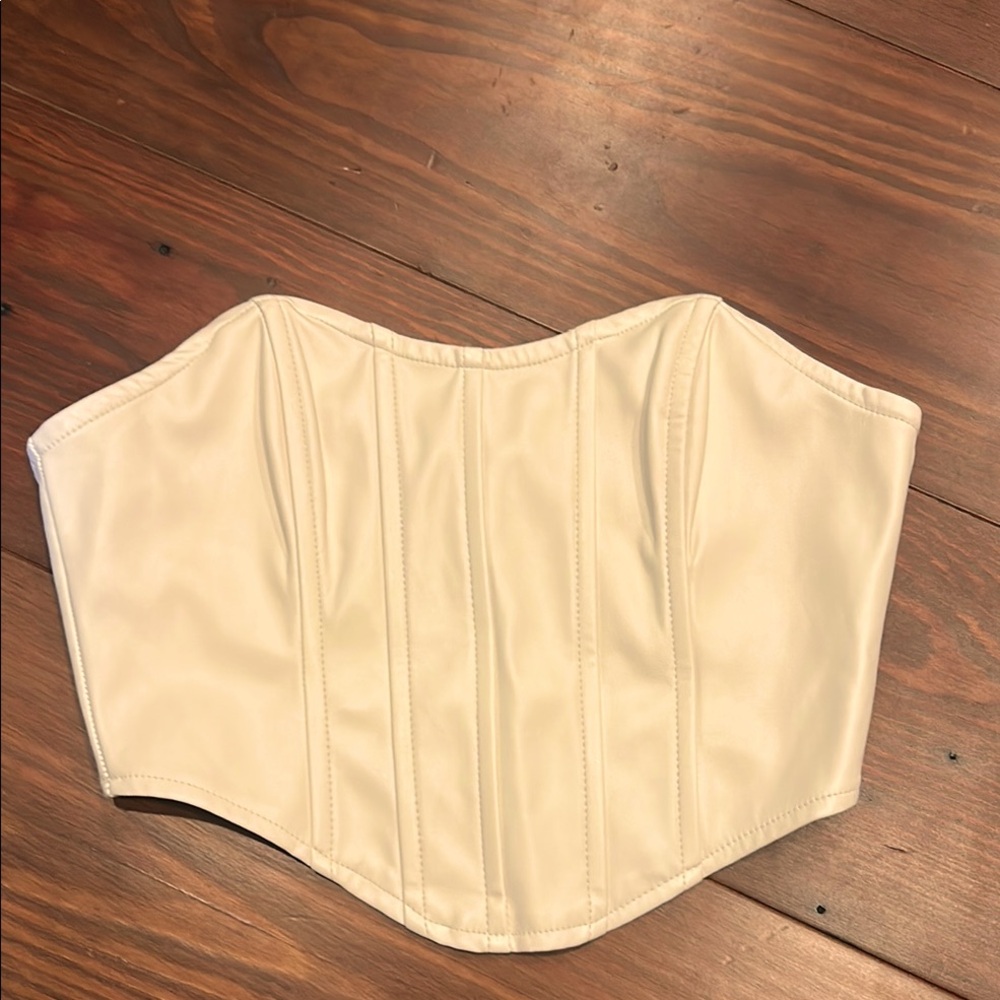 Ecru “leather” bustier